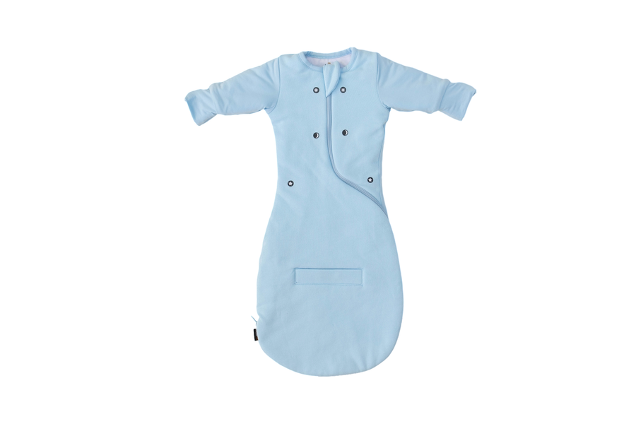 Swaddle Easy in Sky Blue, laid flat